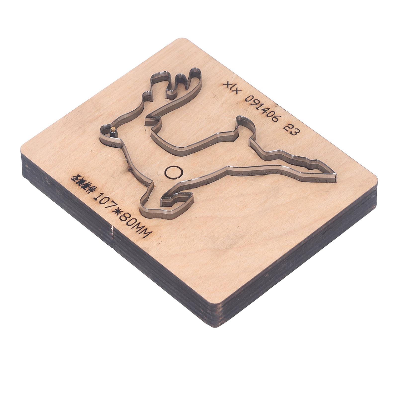 

Вырубной штамп с деревянной основой с рисунком рождественского оленя для кожи, для рукоделия