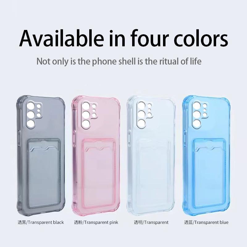 Прозорий гаманець цукеркового кольору з відділеннями для карток, чохол-тримач для Samsung Galaxy S21 S22 S23 S24 Ultra Plus, м'яка силіконова кришка