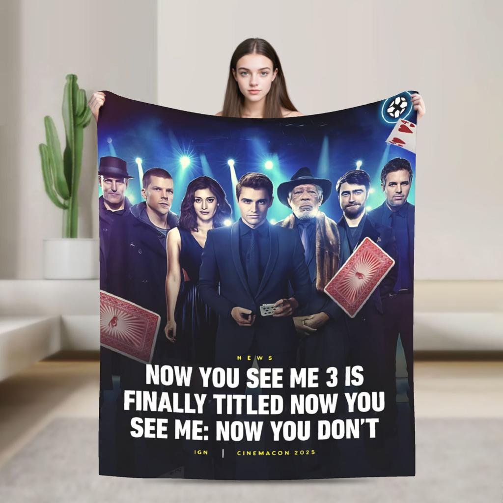 Now You See Me 3 Movie Blanket Quality Warm Soft Throw Blanket Winter Picnic Bedroom Graphic Bedspread