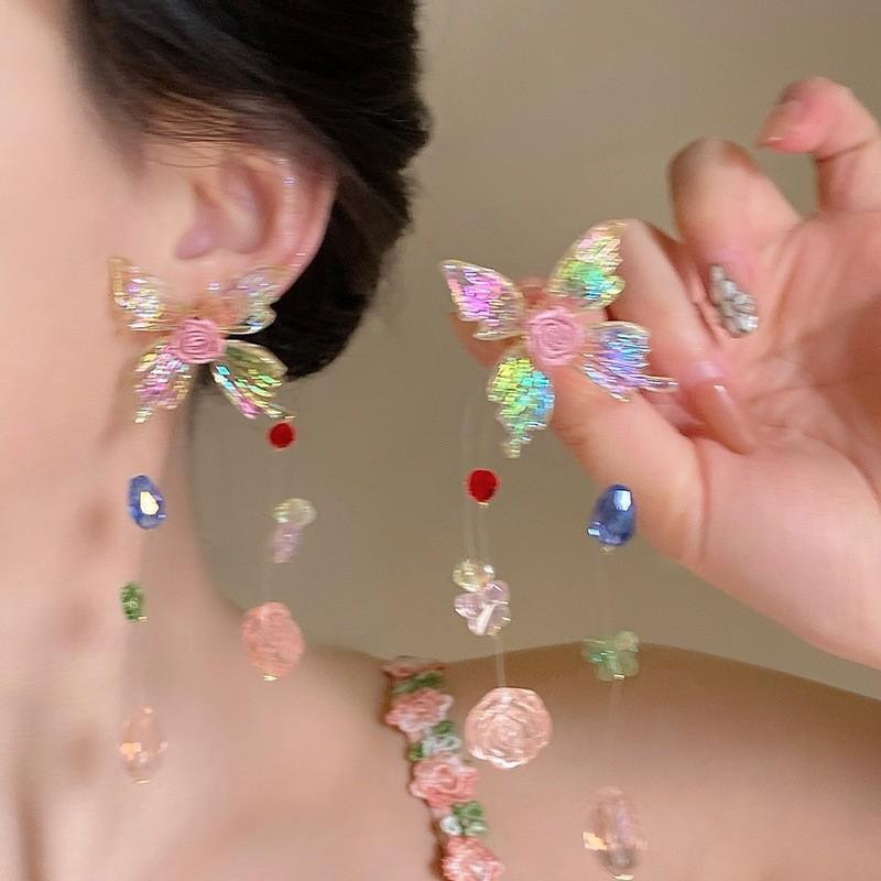 1Pair Summer Colorful Unique Dopamine Design Drop Dangle Earrings For Women Girl Korean Fashion Jewelry Accessories