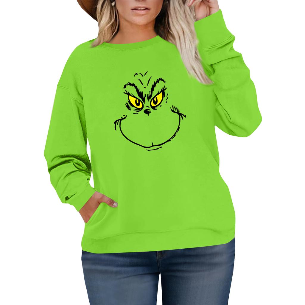 Women's Fashionable Casual Plus-Size Long Sleeve Pullover Printed Sweatshirt