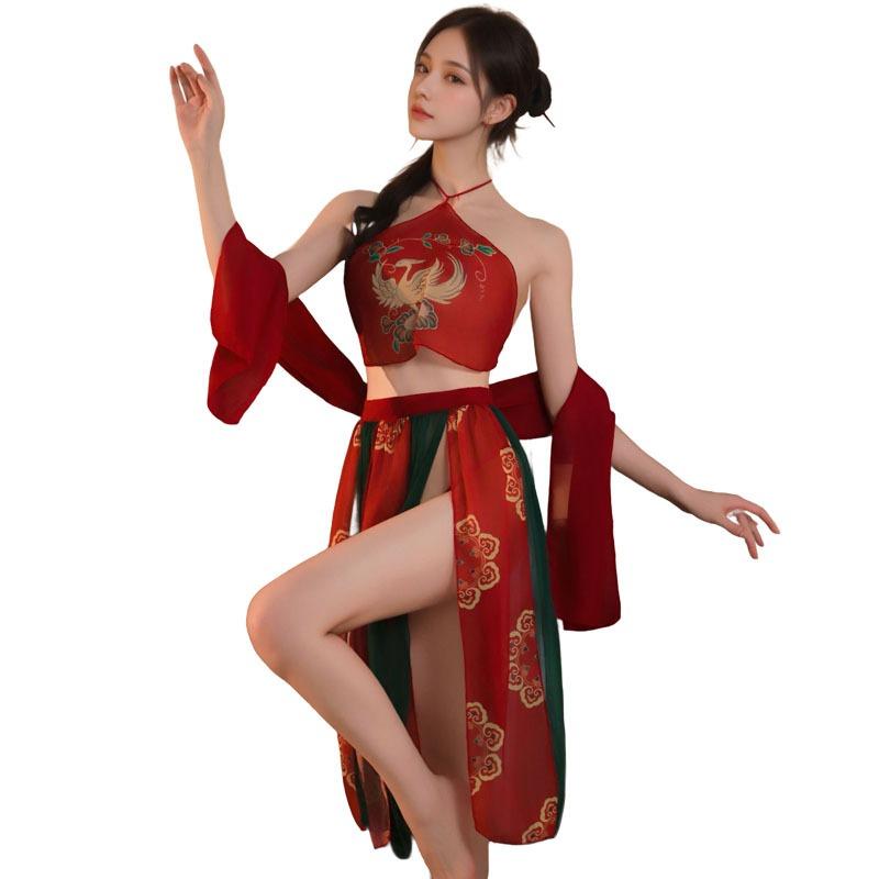 Ancient Clothing Court Style Lingerie Pure Desire Hanfu Belly Pocket Set Sexy Classical Embroidery Perspective 6