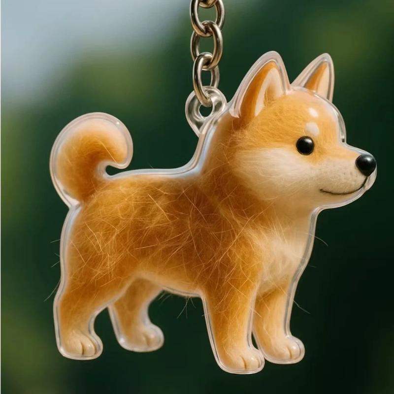 Dog Shape Pet Hair Storage Box Transparent Diy Handmade Pet Hair Keychain Backpack Decor Accessories Souvenir Collection Gift