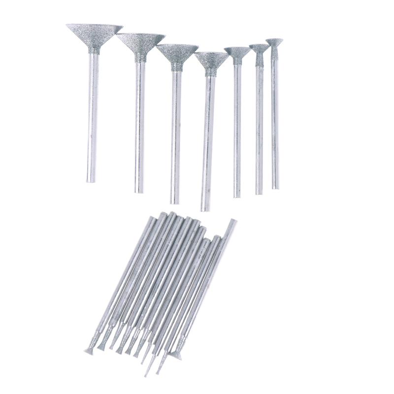 0.5-16Mm Diamond Round Burring Sanding Drill Bit Grinding Head 2.35Mm Shank Carve Precision Carving Tool Electric Grinder Parts