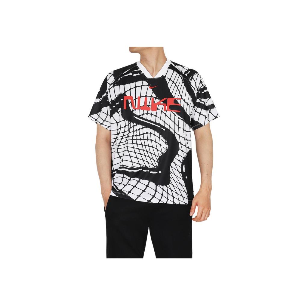 Nike Dri-Fit Allover-Print Schnelltrocknendes Kurzarm-Fußballtrikot Herren Tops Weiß FB6408-100
