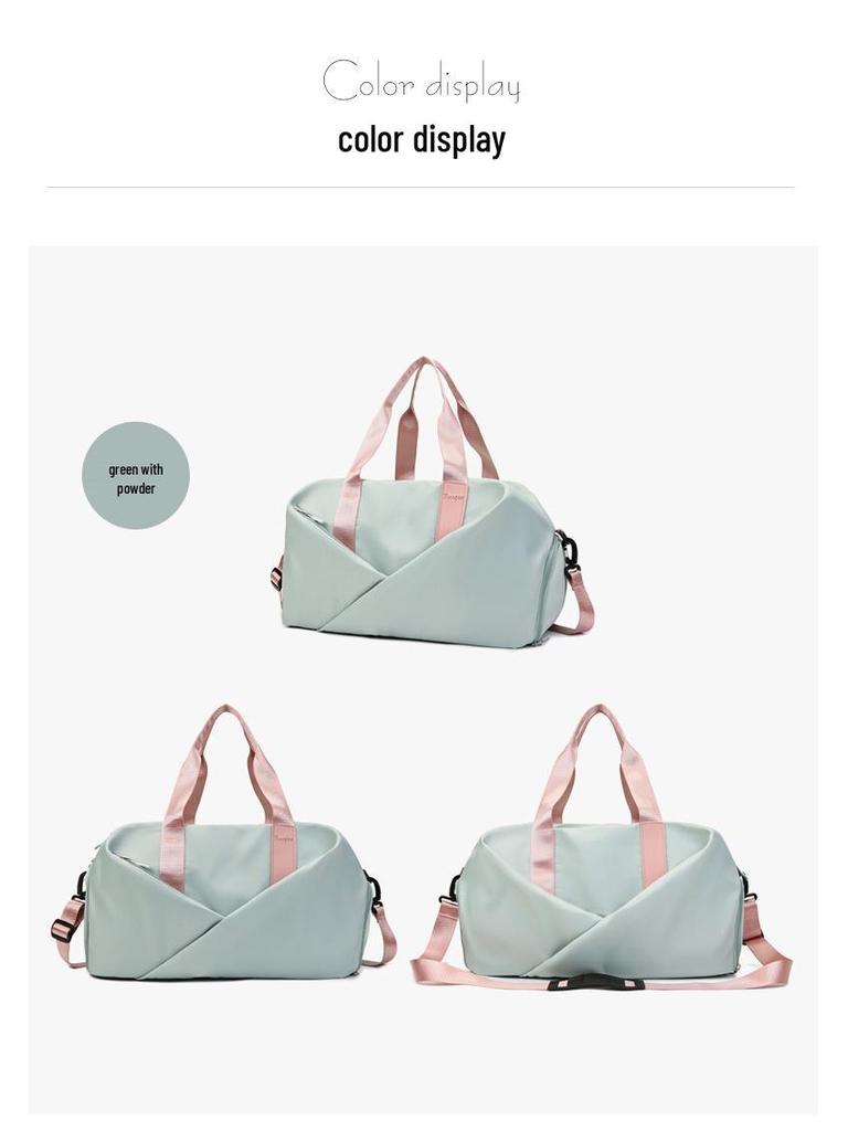 Women's Sports Gym Bag with Shoe Compartment, Wet/Dry Separation, Water-Repellent Oxford Cloth, Ideal for Yoga, Swimming, and Travel.