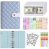 2026 A6 PU Leather Budget Binder Notebook Cash Envelopes System Set With Binder Pockets for Money Budget Saving Bill Organizer
