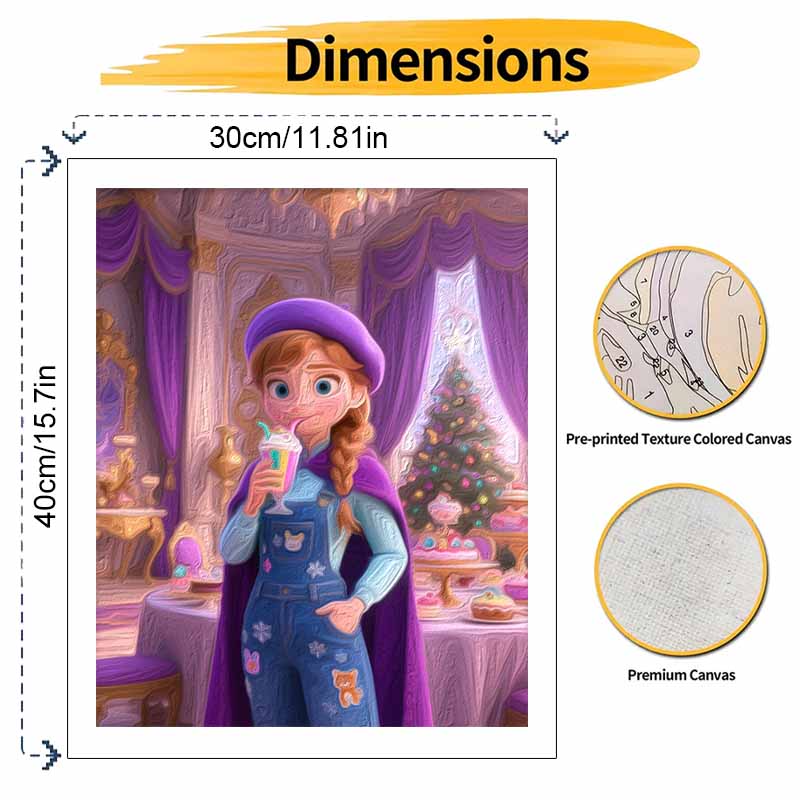 Disney Princess Party Oil Painting Hand Painting Coloring Painting Handmade Diy Home Decoration Gift