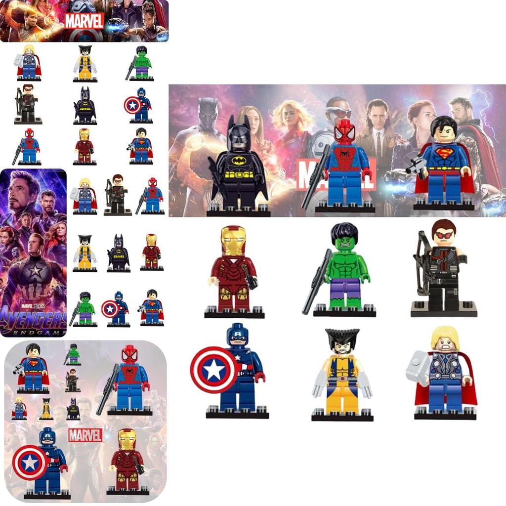 D818-898 Superhero Building Blocks High-quality Abs Plastic Diy Assembly Toy 9 Color Options 5cm Height