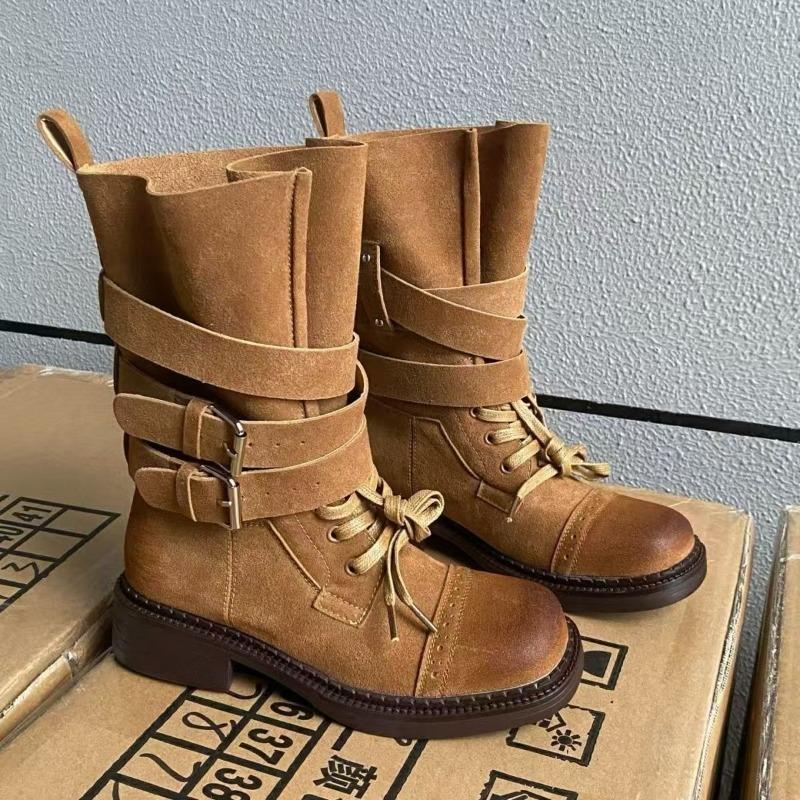 Women Suede Ankle Boots Heeled Shoes 2025 New Winter Chelsea Snow Boots Retro Goth Chunky Brand Party Zapatos De Mujer