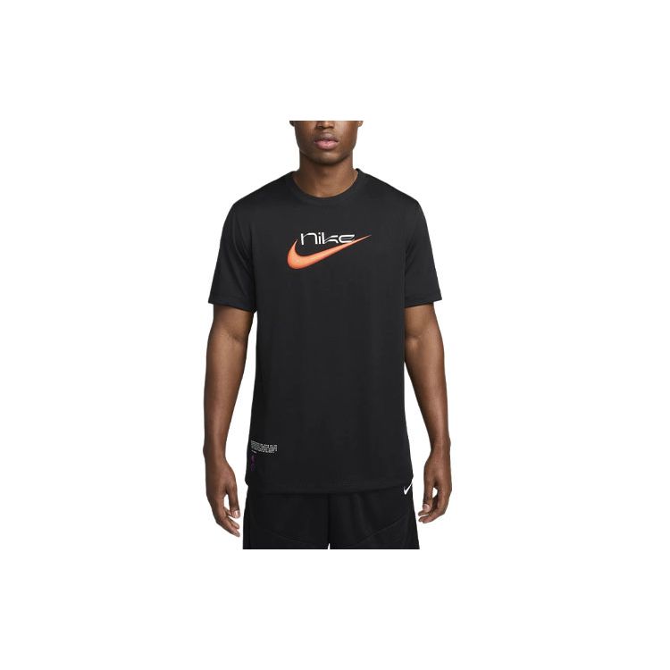 

Nike Logo Print Comfort Short Sleeve T-Shirt Men Tops Black FV8412-010 XL