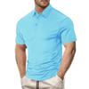 European and American Summer Men's Fashion Lapel Casual Loose Solid Color Short Sleeves