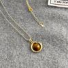 Vintage Boho Tiger's Eye Necklace, Indie Design Stackable Lariat, Natural Grain Adjustable Jewelry for Women, Unique Everyday Statement