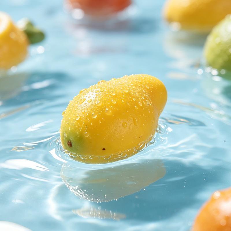 Resin Mini Fake Fruit Pendants 5Pcs Realistic Simulation Ornaments for DIY Greeting Card Decor Craft Making Supplies