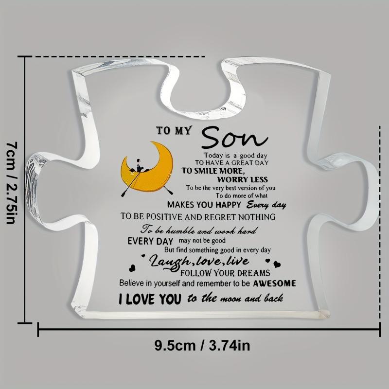 2D Flat, "To My Son" Acrylic Desk Decor Plaque, Floral Design & Butterflies Suitable for Wall Decoration, Porch, Room, Villa, Accents Home, Hallway, o
