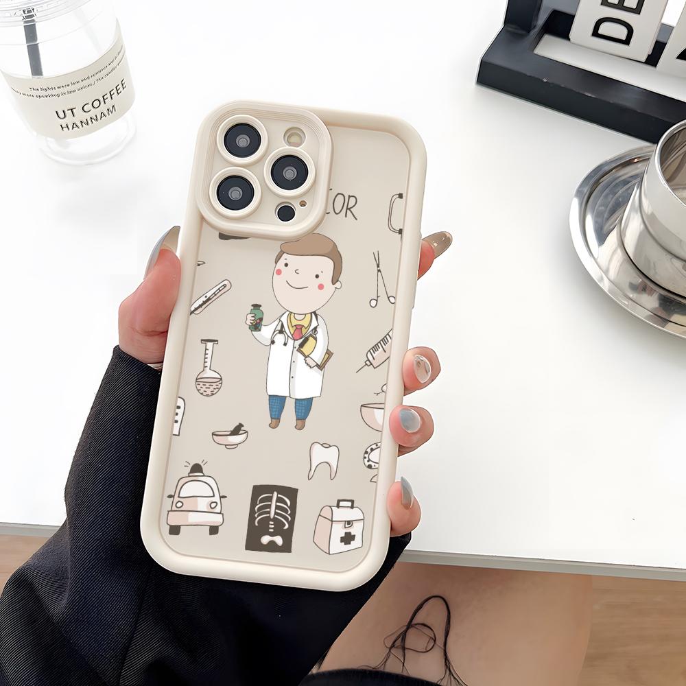 Cartoon Cute Profession Teacher Phone Case Soft Silicone For IPhone 17 16 15 14 13 12 Mini 11 Pro Max Plus Camera Lens Protectio