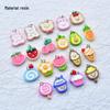Colorful Resin Drip Cartoon Bear Ice Cream Pendant - Cute Fruit Jewelry Accessory for DIY
