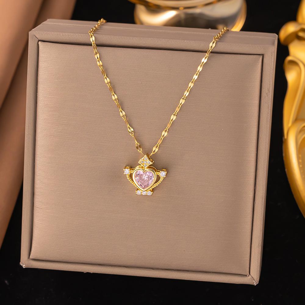 2025 Sommer Rote Kirsche Anhänger Halskette - Japanisch & Koreanisch Inspiriert Leichter Luxus Schlüsselbeinkette für Damen, Titanstahl.