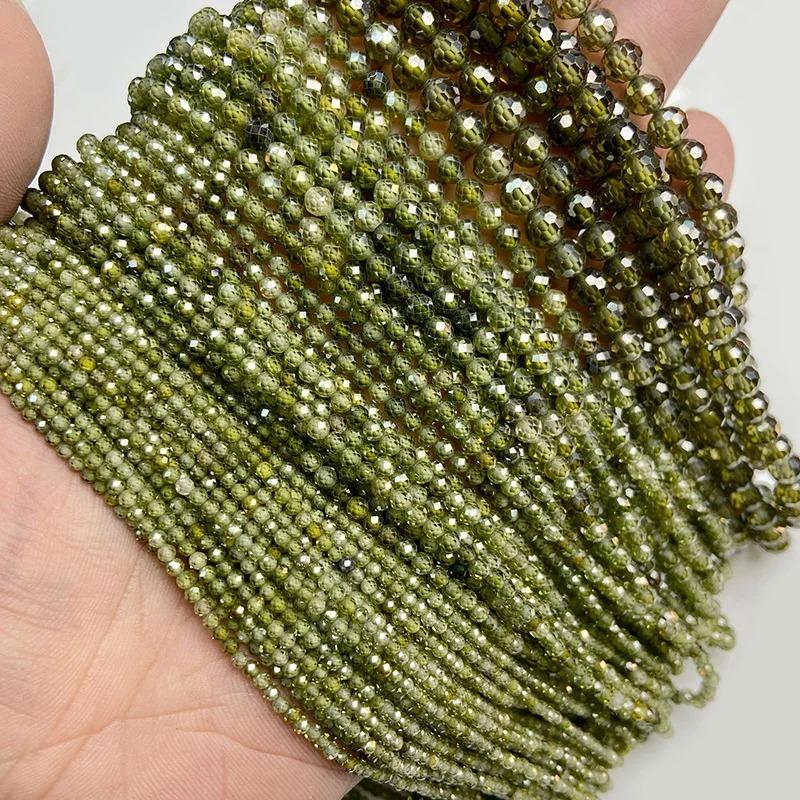 Perline in Pietra di Zircone Naturale Sfaccettata da 2mm/3mm/4mm per la Realizzazione di Bracciali Collane Anelli Catene per la Vita Accessori Gioielli Fai da Te Brillanti