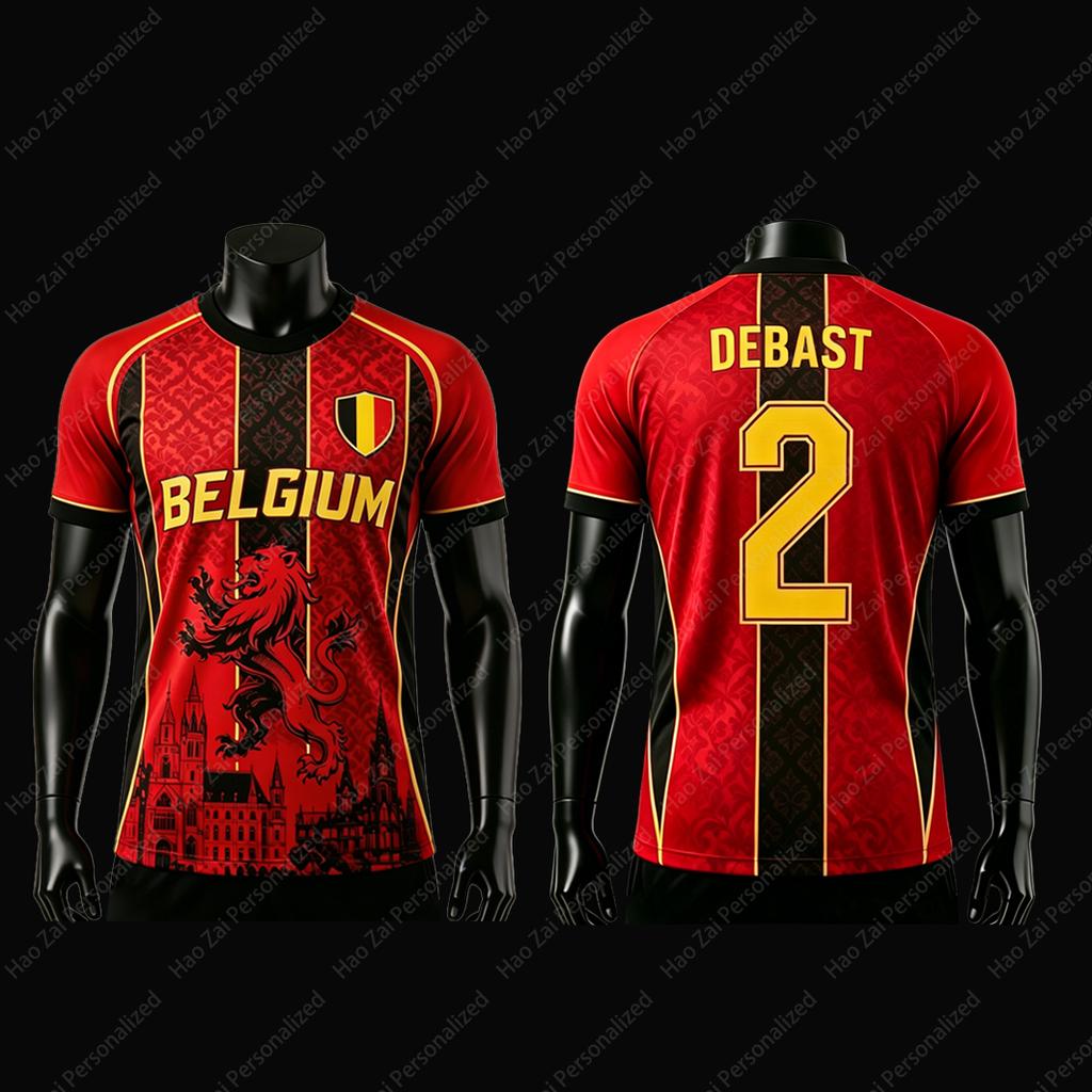 2026 Belgium National Team Fan Jerseys/T-Shirts—De Bruyne #7 Trossard #10 Lukaku #9: Kids' Adult and Unisex Sports & Casual Tops