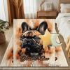 1PC Custom Name "Bold Bulldog Portrait Art" Theme Floor Mat Ideal for Living Room, Game Rooms, Office, Bedroom Floor Mat Playful Design