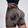 High Waist Seamless Yoga Leggings Women With Cutout Tie-Dye Design Butt Lifting Fitness Shorts Running Gym Workout