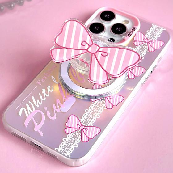 Bow Magnetic Phone Case Compatible with iPhone15 14 13 12/11promax/xsmax/xr 7/8plus