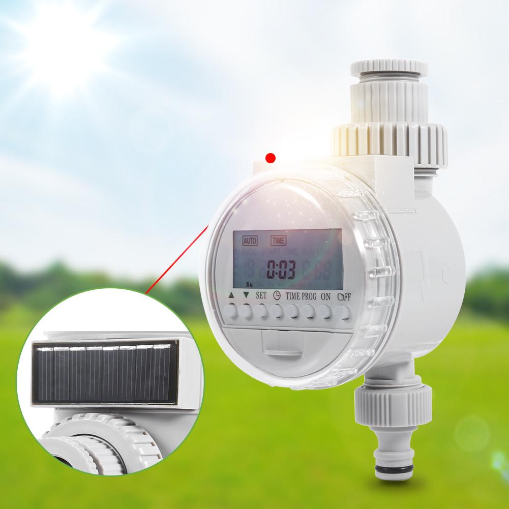 1Pc Solar Power Home Garden Auto Water Saving Irrigation Controller LCD Digital Watering Timer
