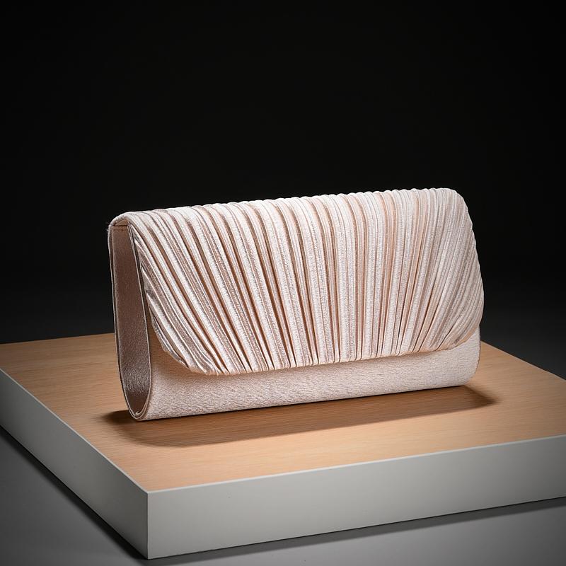 Pleated Evening Bag Ladyship Storage Bag Wedding Party Dress Clutch Bag Fashion Chain Satchel Bag