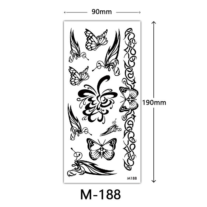 Wasserdichtes dreidimensionales Farbdruck-Tattoo-Sticker, Schmetterling Blume Tier Tattoo