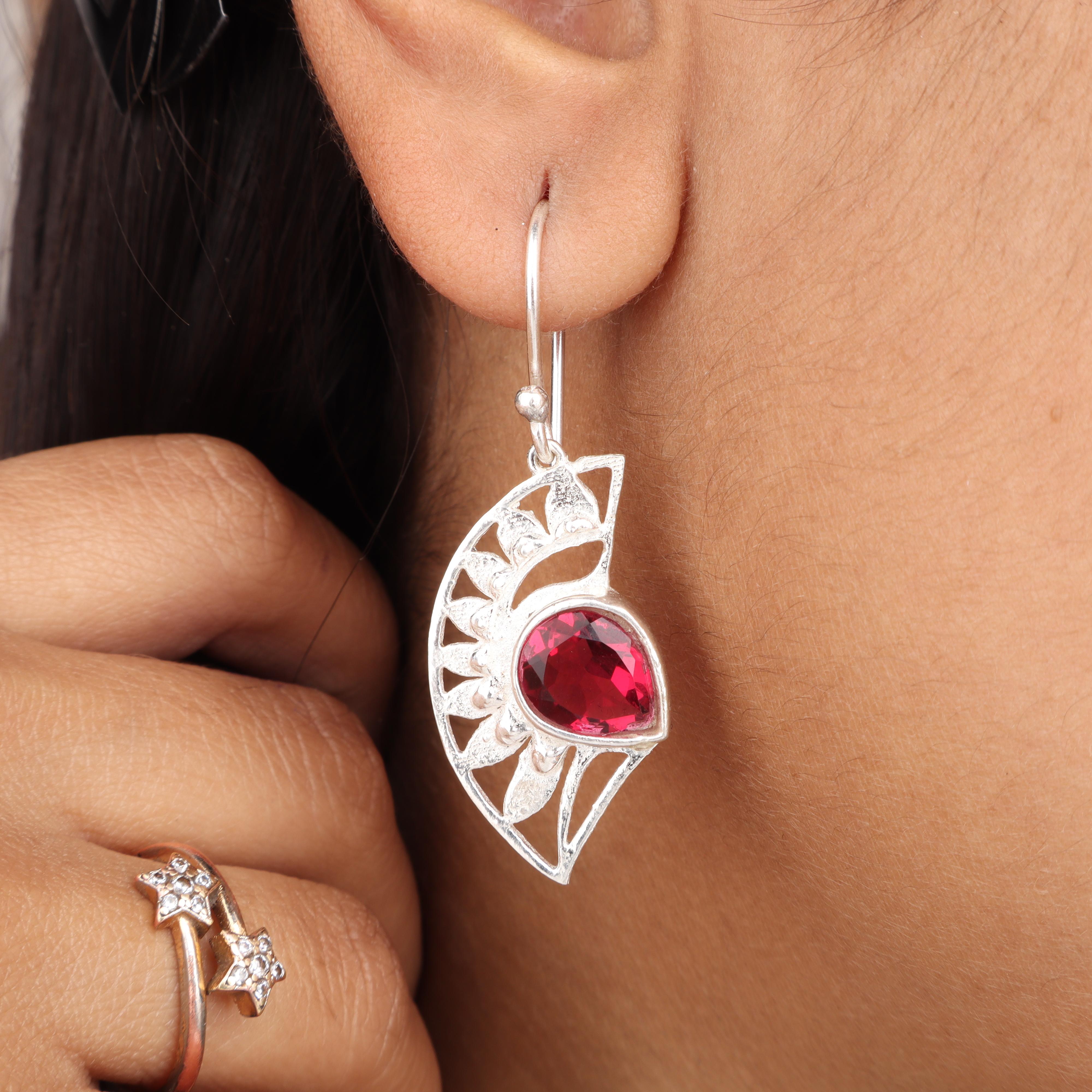 Натуральный розовый рубеллит, драгоценный камень, серебро 925 пробы, женские украшения, красивые серьги 1,5  CE-26-5