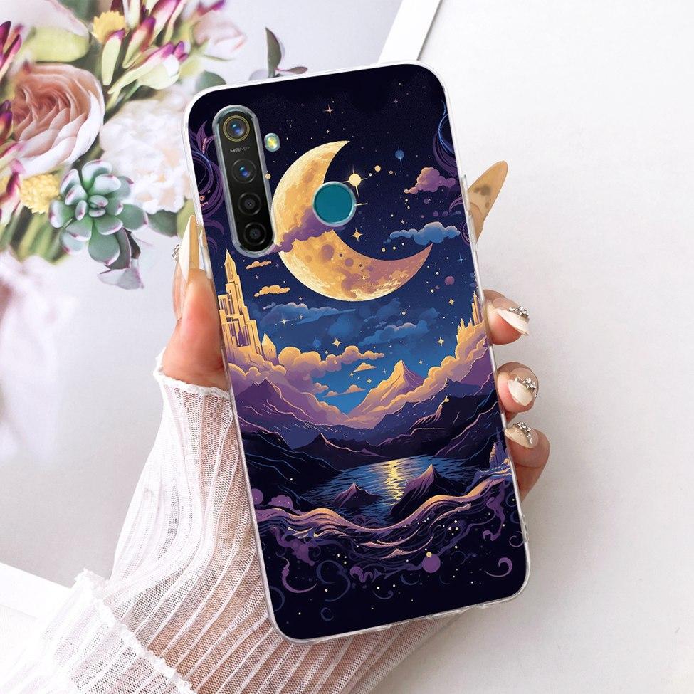 Transparent Casing For Realme 5 Pro Cover Fashion Cartoon Cute Funny Painted Soft Phone Case RMX1973 RMX1971