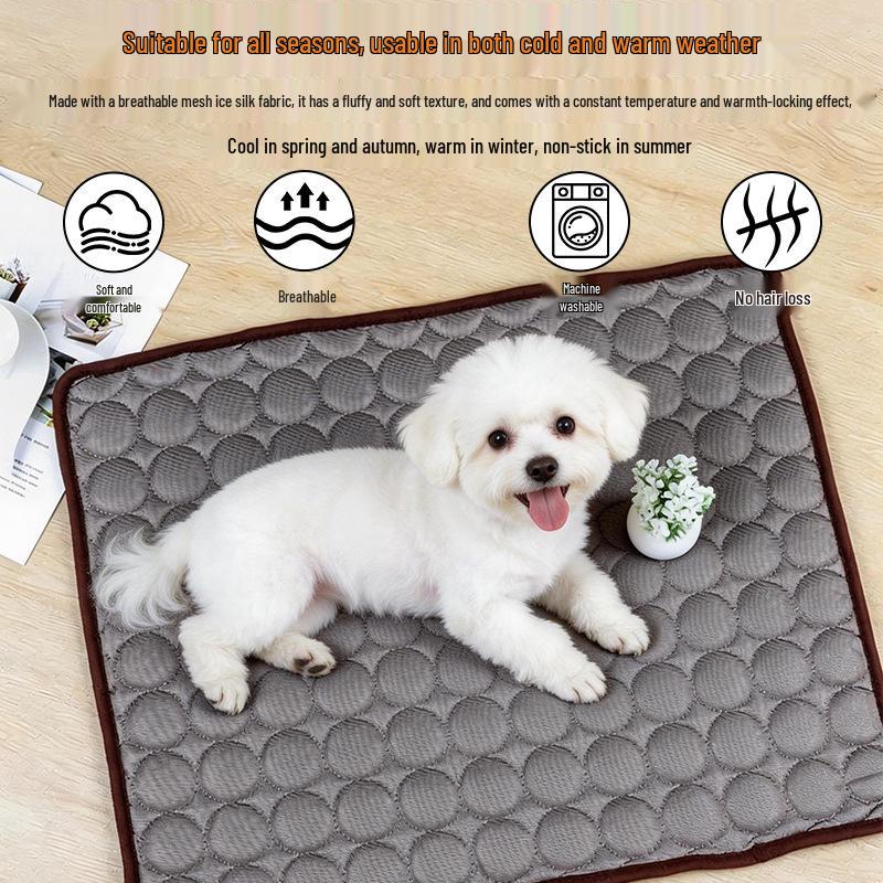 Ice Silk Cooling Mat: Breathable Summer Pet Mat for Dogs & Cats