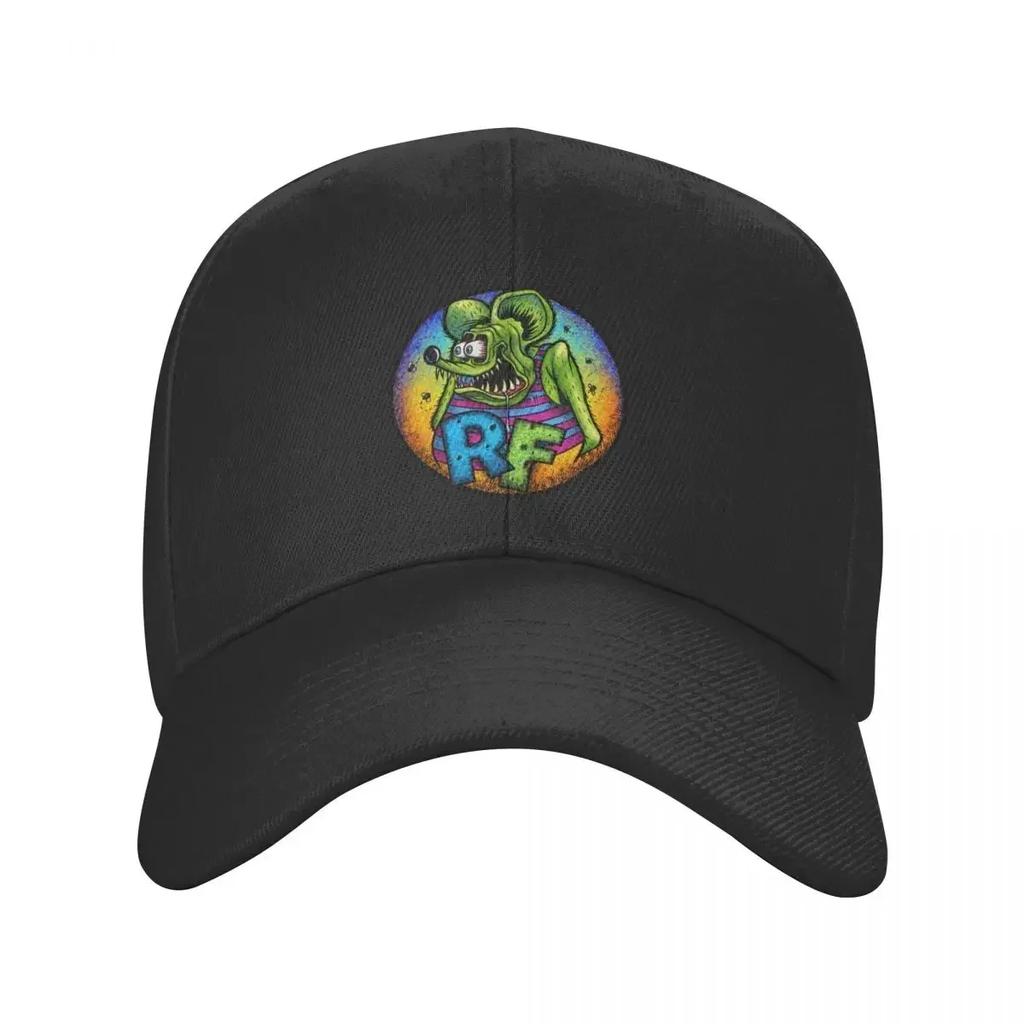 Punk Unisex Anime Cartoon Rat Fink Baseballkappe für Erwachsene, verstellbare Papa-Hut für Unisex WoUnisex Outdoor Snapback Caps