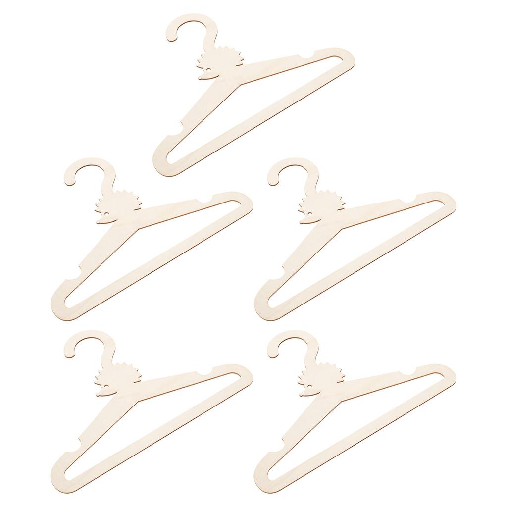 5Pcs Cartoon Animal Wooden Kids Clothes Hangers Nursery Clothes Hanger DIY Wooden Coat Hangers
