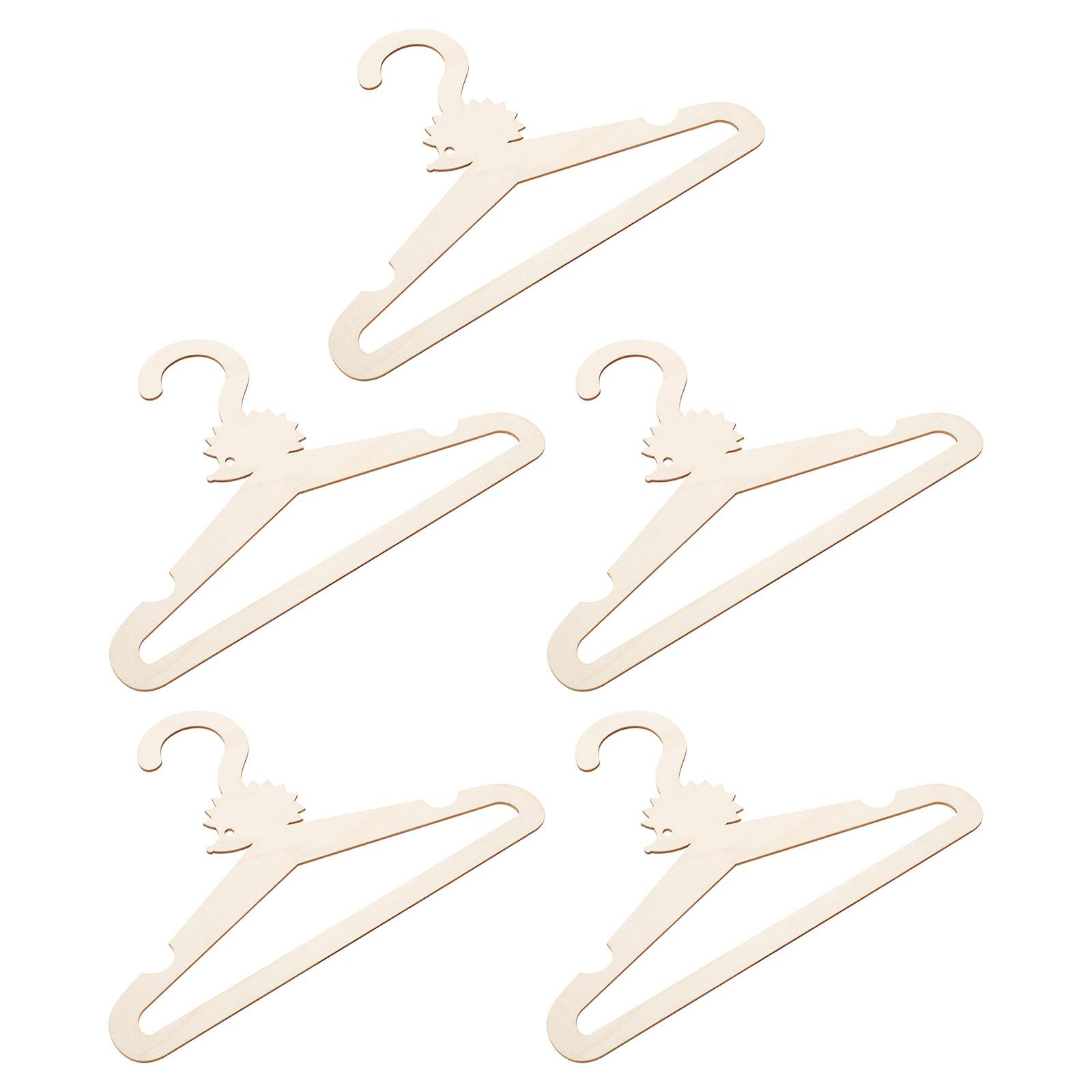 

5Pcs Cartoon Animal Wooden Kids Clothes Hangers Nursery Clothes Hanger DIY Wooden Coat Hangers бежевий