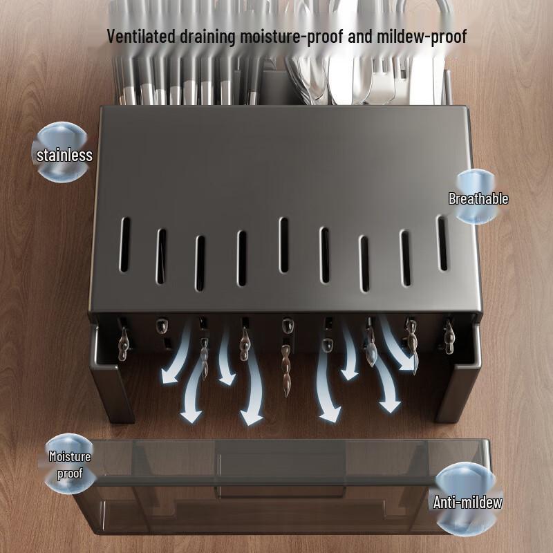Stainless Steel Dual-Use Chopstick & Knife Organizer Set