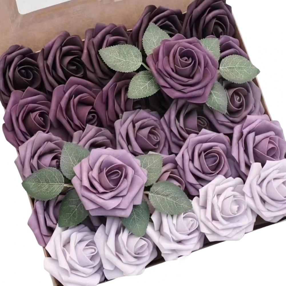 1 Box Artificial PE Foam Rose Flowers Bridal Bouquets for Wedding Table Home Party Gift Decorations DIY Scrapbook Supplies