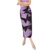 Purple Temperament Print Bodycon Midi Skirt for Women