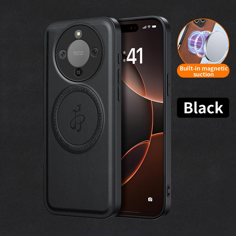 

Бездротова зарядка Магнітний чохол для Honor X9d Захисна накладка Шкіра PU Тверда задня кришка Coque Funda чорний