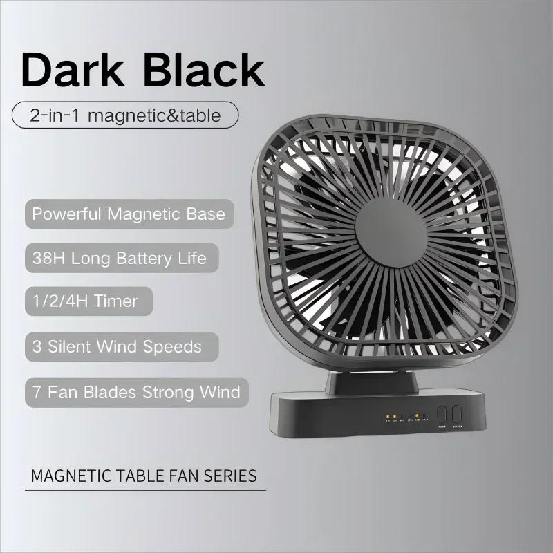 Desktop Mini Rechargeable USB Fan with Timer Foldable 3 Speed 7 Leaf Portable Quiet Fan for Office Outdoor Camping