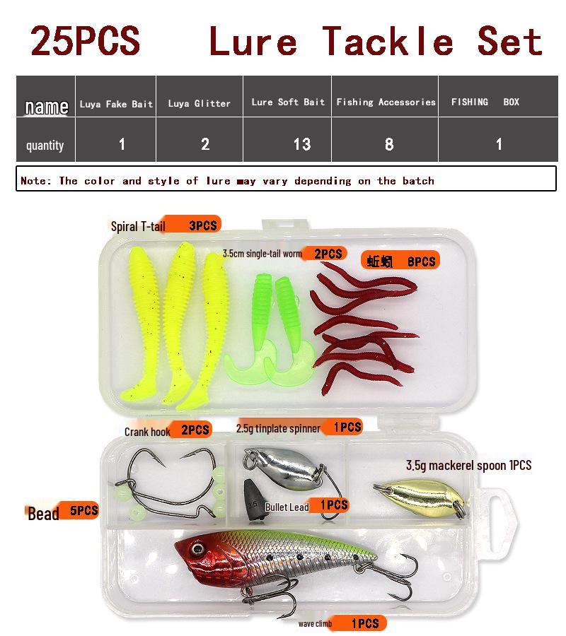 Lure Spinner & Soft Bait Thunder Frog Minnow Hook Combo Set In Box