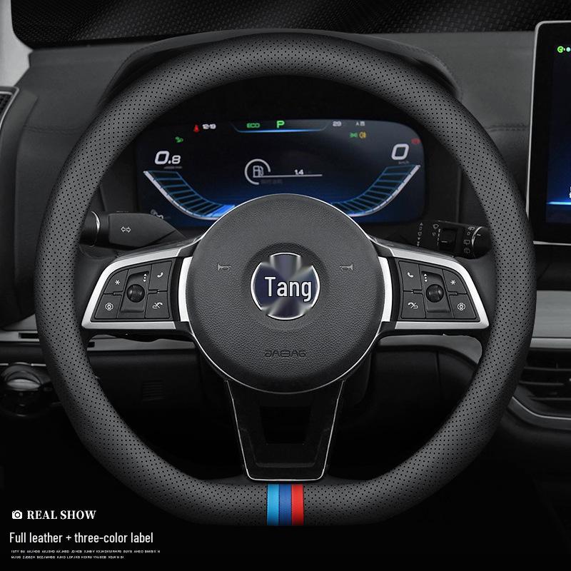 BYD Qin DM-i, Song Pro/MAX Plus, Tang, F3e, E2, E5, S7, S6 Äkta Läder & Kolfiber Rattkåpa