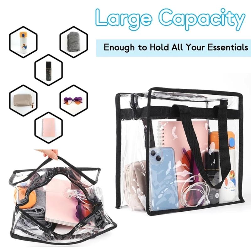 Sac Fourre-tout Transparent Imperméable pour Femme Mode Transparent Approuvé pour les Stades Sac à Main pour Événements Sportifs Concerts Voyages