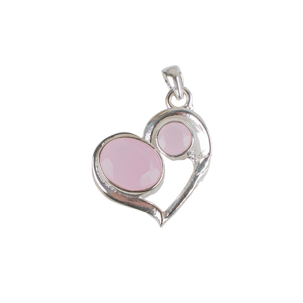 Rose Chalcedony Gemstone 925 Sterling Silver Statement Jewelry Women's Pendant CP-3-16