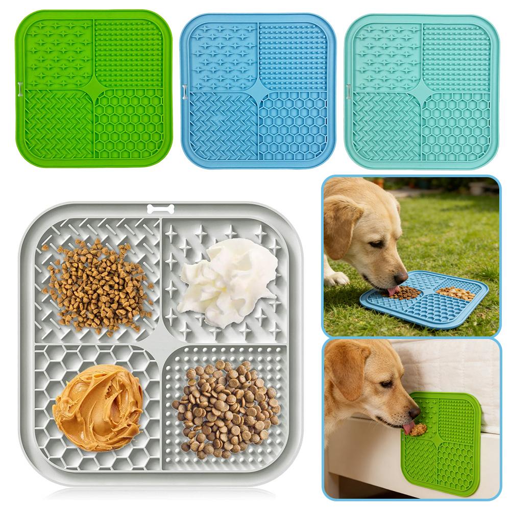 7.9" Lick Mat For Dogs Cats Slow Feeder Licking Pad With Strong Suction Cups For Anxiety Relief Boredom Reducer Training