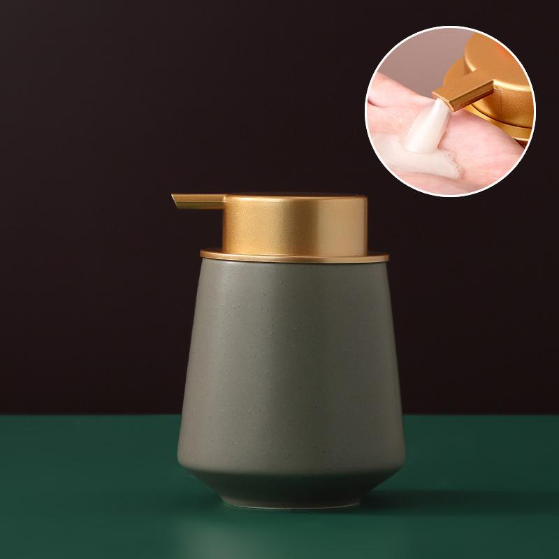 European Style 400ml Portable Soap Dispenser Shampoo Pack Gold Press Ceramic Lotion Bottle Toilet Kitchen Bathroom Accessories