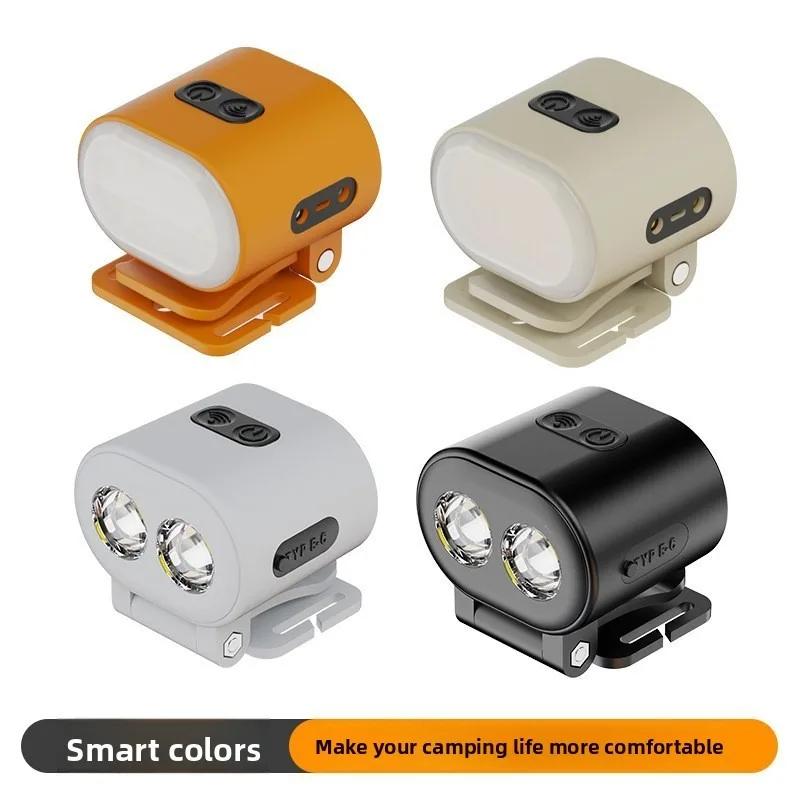 New LED Sensor Bright Headlamp, Long-Lasting Li-ion, Portable Waterproof, Clip-on Cap Light, COB Silicone for Night Running