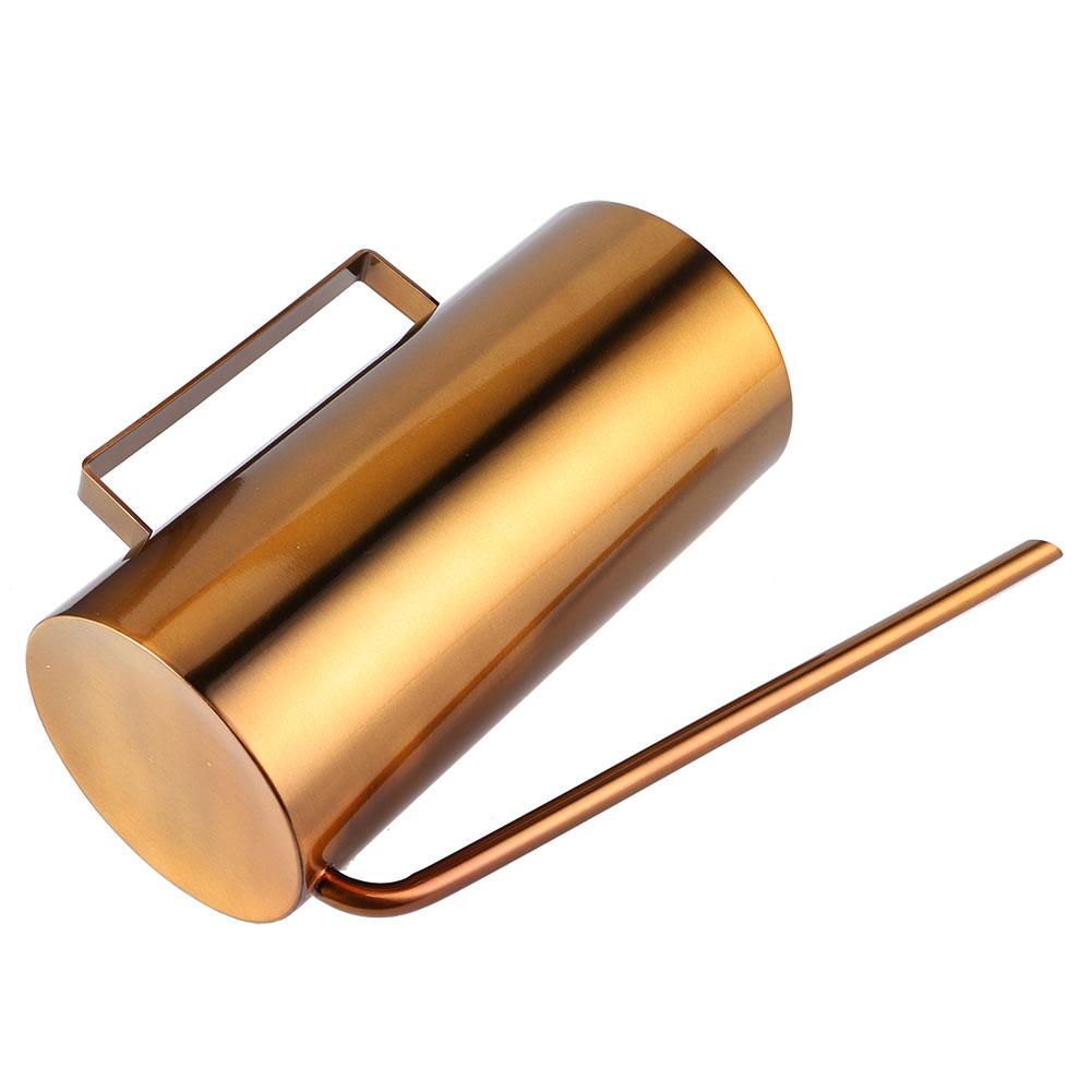 Zahradní nerezová konev s dlouhým hrdlem Květináč Nástroj pro zavlažování rostlin Zlatá 1,5 l