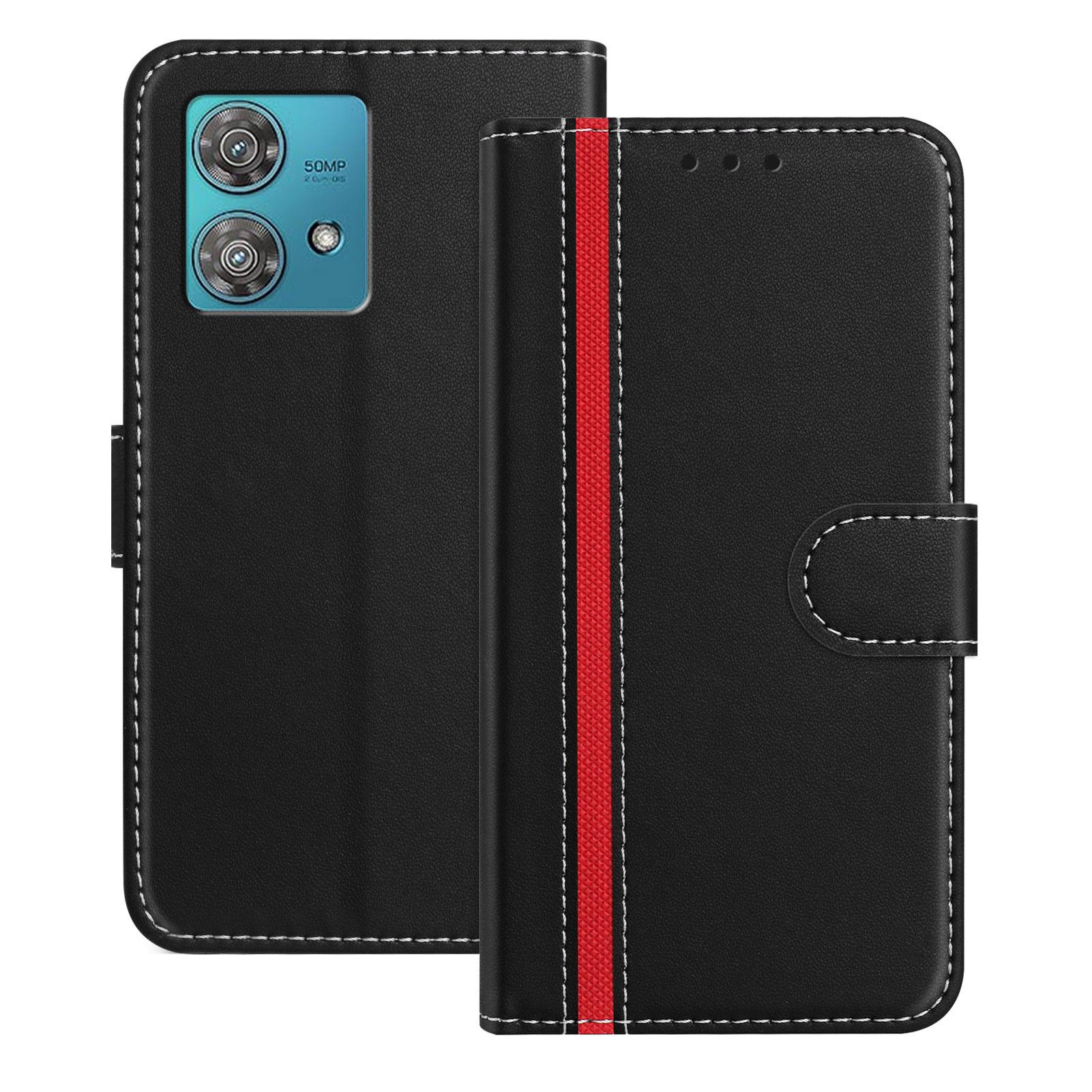 

For Motorola Edge 40 Neo 5G Phone Cases Wallet Stand Color Splicing Leather Cover with Magnetic Clasp G